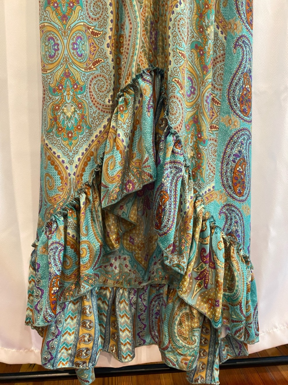 EARTHBOUND XL Teal Paisley High-Low Maxi Dress - Picture 3 of 5